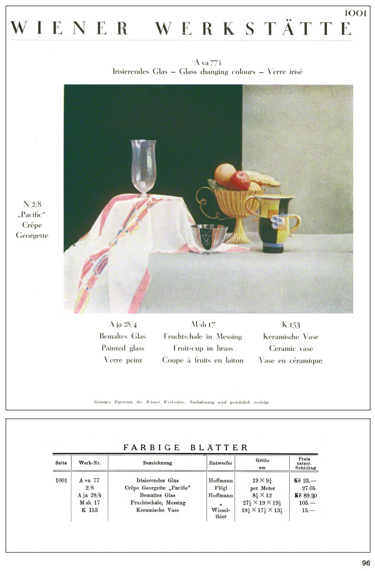 Wiener Werkstätte Katalog Katalog 1928